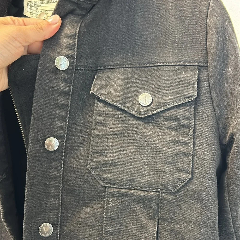 Current/Elliott The Studio Denim & Wool Jacket Coat Travertine 2 - Picture 6 of 7